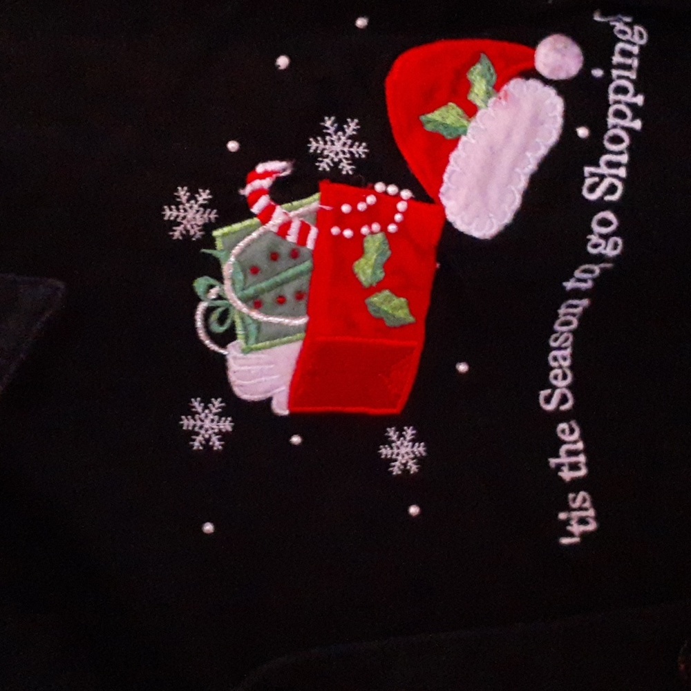 Liz & Me womens vintage 100% heavyweight cotton Christmas Shopping joy 3X - Picture 7 of 9
